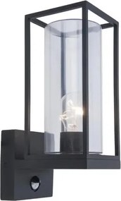 Flair Kültéri Homlokzati Fali lámpa Mozgásérzékelővel Fekete Lutec