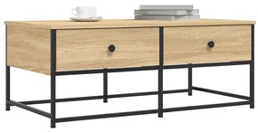 Sonoma tölgy színű szerelt fa dohányzóasztal 100 x 51 x 40 cm