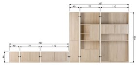 Natúr színű moduláris TV-állvány tölgyfa dekorral 77x44 cm Modulair – vtwonen