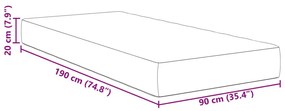Zsebmatrac Világos Zöld Szürke Közepes 90x190x20 cm Szövet