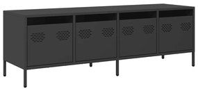 fekete hidegen hengerelt acél TV-szekrény 135 x 39 x 43,5 cm