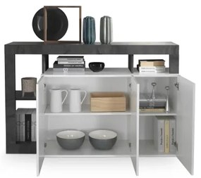 LENOR komód fehér/antracit