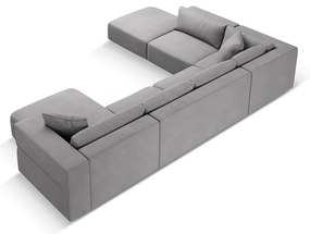 Világosszürke sarokkanapé (bal oldali-"U" alakú) Esther – Milo Casa