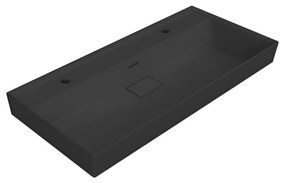 TMP TRIO 100D álló fürdőszobabútor - CeraStyle SHARP FEKETE DUPLA csaplyukas mosdóval - 100 x 48 cm