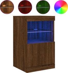 vidaXL barna tölgy színű tálalószekrény LED-ekkel 41 x 37 x 67 cm
