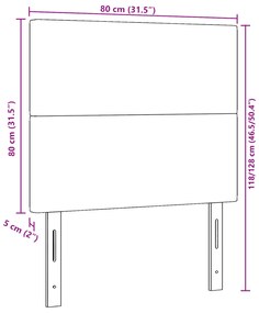 LED Fejtámla Sötétszürke 80 cm Corduroy Ágynemű