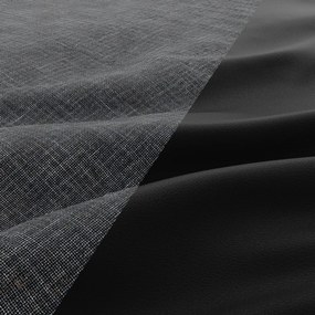 Tokio U alakú sarokkanapé, 3 ágyneműtartóval, fonott + műbőr, univerzális oldal, szürke - fekete