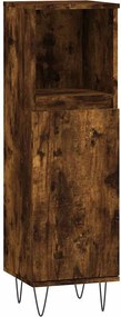 vidaXL füstös tölgy színű szerelt fa fürdőszobaszekrény 30x30x100 cm
