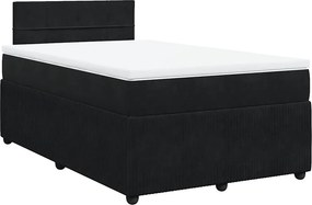 vidaXL fekete bársony rugós ágy matraccal 120x190 cm