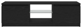 fekete tölgy szerelt fa TV-szekrény LED-ekkel 120x30x36 cm