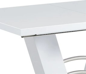 Bővíthető étkezőasztal 120–160x80 cm, MDF, fehér, HT-510 WT