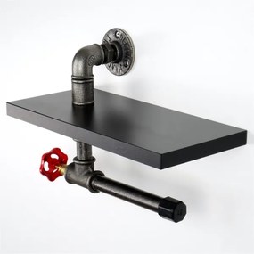 Vécépapír tartó polccal BORU fekete