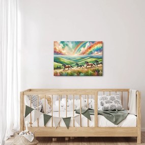 Kép – Vágtázó lovak a tájban (70x50 cm)