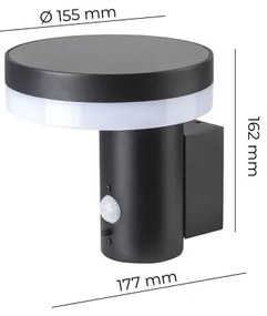 LED napelemes fali lámpa érzékelővel SOLARIS3 LED/5,5W/3,7V 4000K IP44