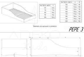 Pepe Colm fenyőfa gyerekágy, 80 x 200 cm - Adeko