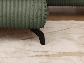 Zöld kordbársony sarokkanapé (bal oldali-L alakú) Marbeya – Ropez