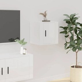 Magasfényű fehér fali tv-szekrény 40 x 34,5 x 40 cm