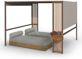 Valence, pavilon, 3 x 3 m, UV50+, vízlepergető, napelemes LED világítás, napelem