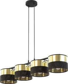 Kábeles csillár LUX 4xE27/15W/230V fekete/arany