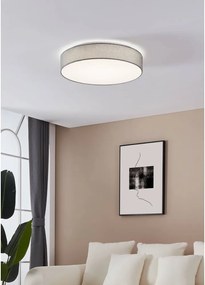 Szürke LED mennyezeti lámpa textil búrával ROMAO – EGLO