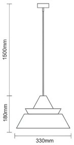 Fa csillár zsinóron 1xE27/60W/230V Ø 33 cm tömörfa/tölgy/dió/kaucsukfa
