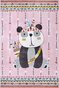Gyerekszőnyeg 120x170cm ,rózsaszín panda , puha szőr