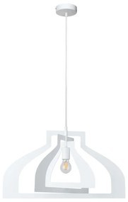 Justyna függőlámpa E27-es foglalat, 1 izzós, 60W fehér, nagy méretű lámpa alakú búrával
