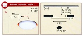 Paulmann 92391 - LED/8,5W IP44 Fürdőszobai beépíthetó lámpa VARIFIT 230V