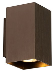 Modern fali lámpa sötét bronz négyzet 2-lámpás - Sandy