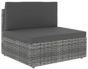 vidaXL 11 részes szürke polyrattan kerti ülőgarnitúra párnákkal