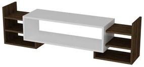 TV szekrény Sema - White, Walnut