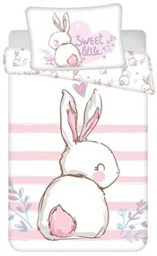 Pamut ágynemű babáknak BUNNY SWEET fehér Ágyneműhuzat mérete: 40 x 60 cm | 100 x 135 cm