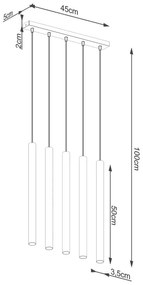 Sollux SL.1269 - Csillár zsinóron PASTELO 5xG9/8W/230V fa