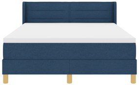 Boxspring ágy matraccal, kék, 160 x 200 cm, szövet