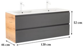 Vario Pull 120 alsó szekrény mosdóval
