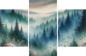 Kép - Erdős táj köddel (90x60 cm)