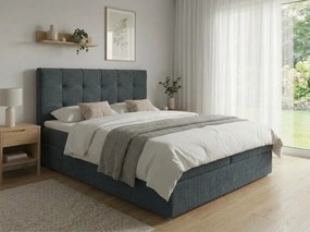 Kárpitozott boxspring ágy DIRELIS VIBE 140x200 cm sötétszürke Matrac: Bonell rugós matrac