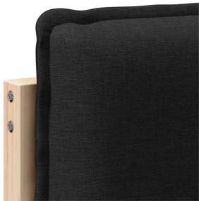 Kárpitozott fejtámla Természetes és fekete 180 cm Tömör fenyőfa