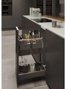 Konyhai fémrács, kiegészítő fiókra építhető szelektív tároló, Shéf fiók, 300mm szekrénybe SIGE 094C