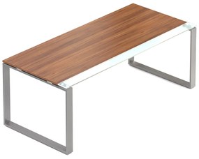 Alkotó asztal 200 x 90 cm, szürke alap, 2 láb, dió
