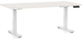 OfficeTech C állítható magasságú asztal, 160 x 80 cm, fehér alap, fehér kőris