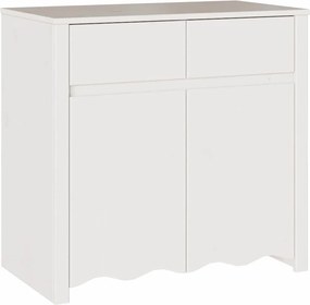 vidaXL Oldalszekrény Drammen Fehér 79 x 43 x 75.5 cm Tömör fenyőfa