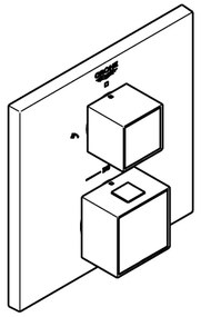 GROHE 24154000 - GROHTHERM CUBE termosztátos csaptelep, fényes króm