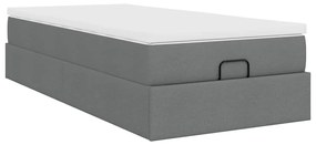 Ottomán ágykeret matraccal sötét szürke 90x190cm szövet