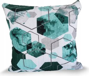 Fakéreg párnahuzat 70x80 smaragd fehér geometria