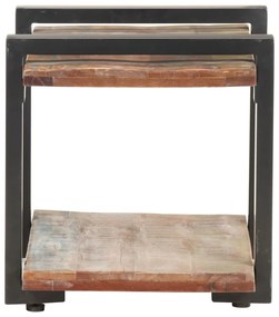 Tömör újrahasznosított fa éjjeliszekrény 50 x 40 x 40 cm