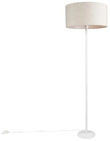 Modern állólámpa fehér, bors színű árnyalattal 50 cm - Simplo