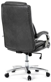 Szürke Ökobőr Irodai Főnöki Szék Hinta Mechanikával. KA-F1385 GREY