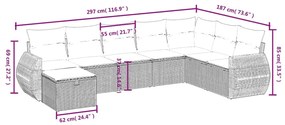 8 részes bézs polyrattan kerti ülőgarnitúra párnával