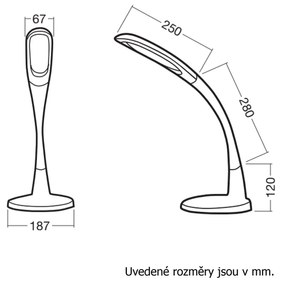 Soleto LED asztali lámpa, fehér